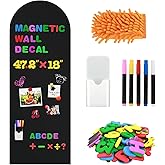 Xamanabu Magnetic Chalkboard for Wall, 47.2" x 18" Magnetic Arch Wall Decal Self Adhesive Blackboard Wallpaper Peel and Stick