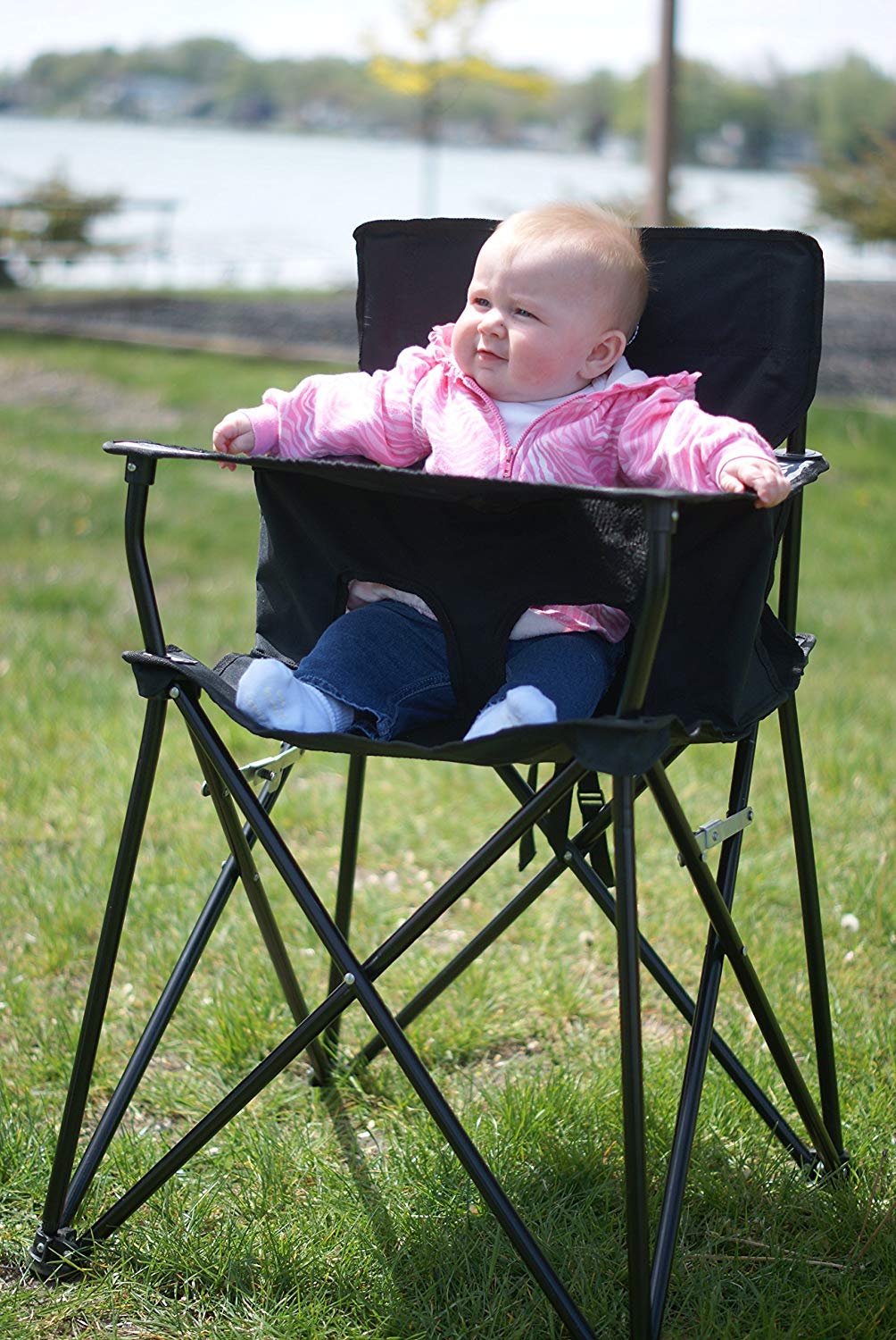ciao! baby Portable High Chair for Travel, Fold Up High Chair with Tray, Black