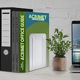 Acrimet Metal Bookends, Non-Skid Heavy Duty 17.5cm H, White, 1 Pair view 4