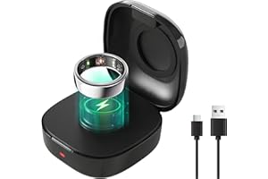 WONJOY Upgraded Charging Case Compatible with Oura Ring Gen3 Charger Small Portable Travel Charging Dock Box for Oura Ring Gen3 Heritage/Horizon (Black, Size 7)