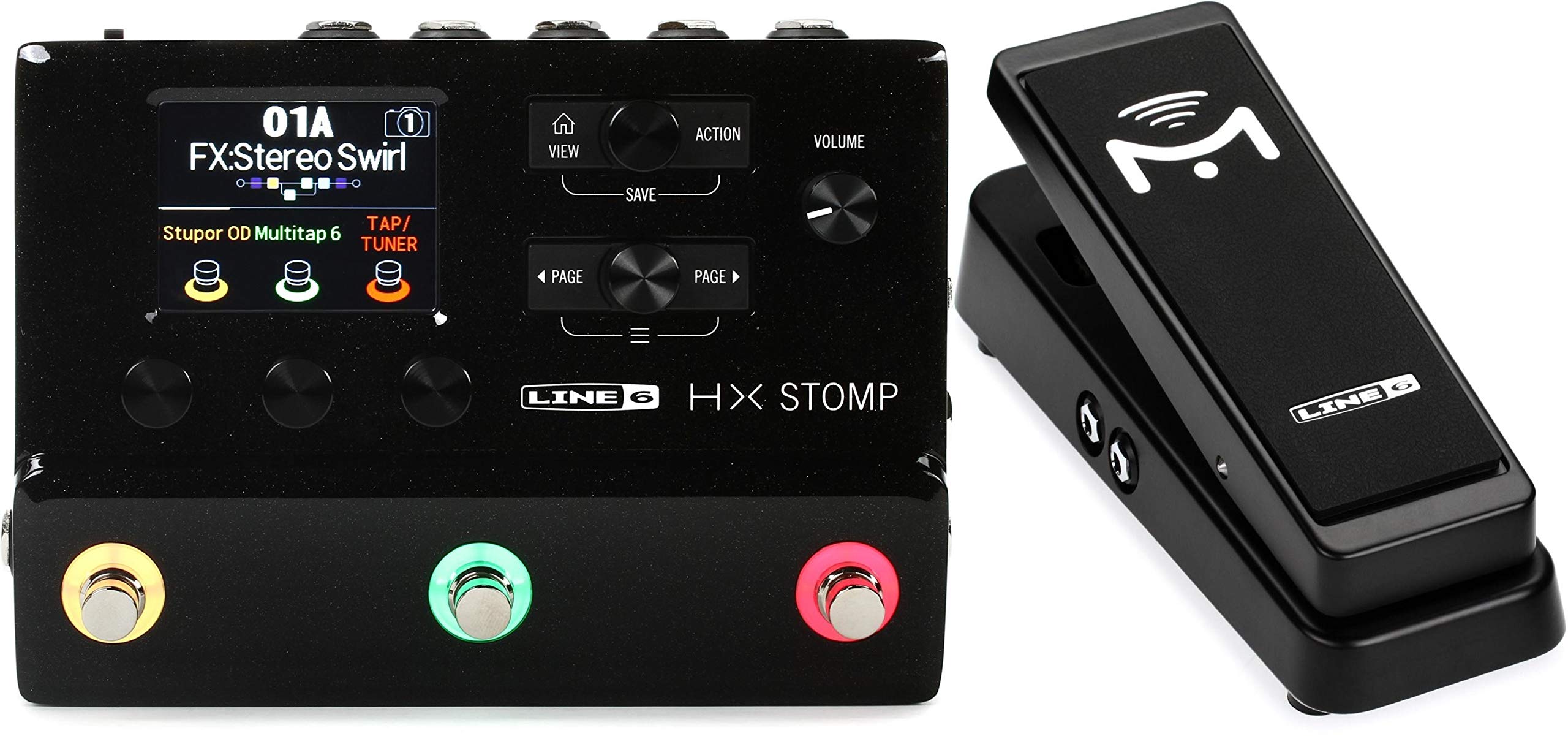 Line 6 HX Stomp Guitar Multi-effects Floor Processor + Mission Engineering Inc Helix Expression Peda