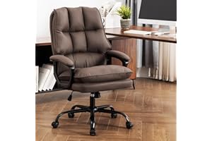 ZSQN Comfy Office Chair Soft and Double Padded Executive Office Chair for Long Hours Computer Desk Chair with Height Adjustment Work Chairs for Home Office Brown