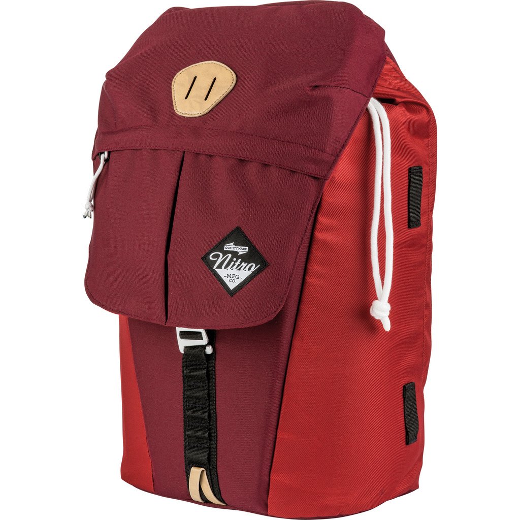 Nitro Cypress sportiver Daypack Rucksack für Uni & Freizeit, Streetpack mit gepolstertem 15“ Wide Laptopfach & Seesacktunnelverschluss, Überschlagdeckel, Chili, 28 L , 42 cmx28 cmx16 cm, 680g
