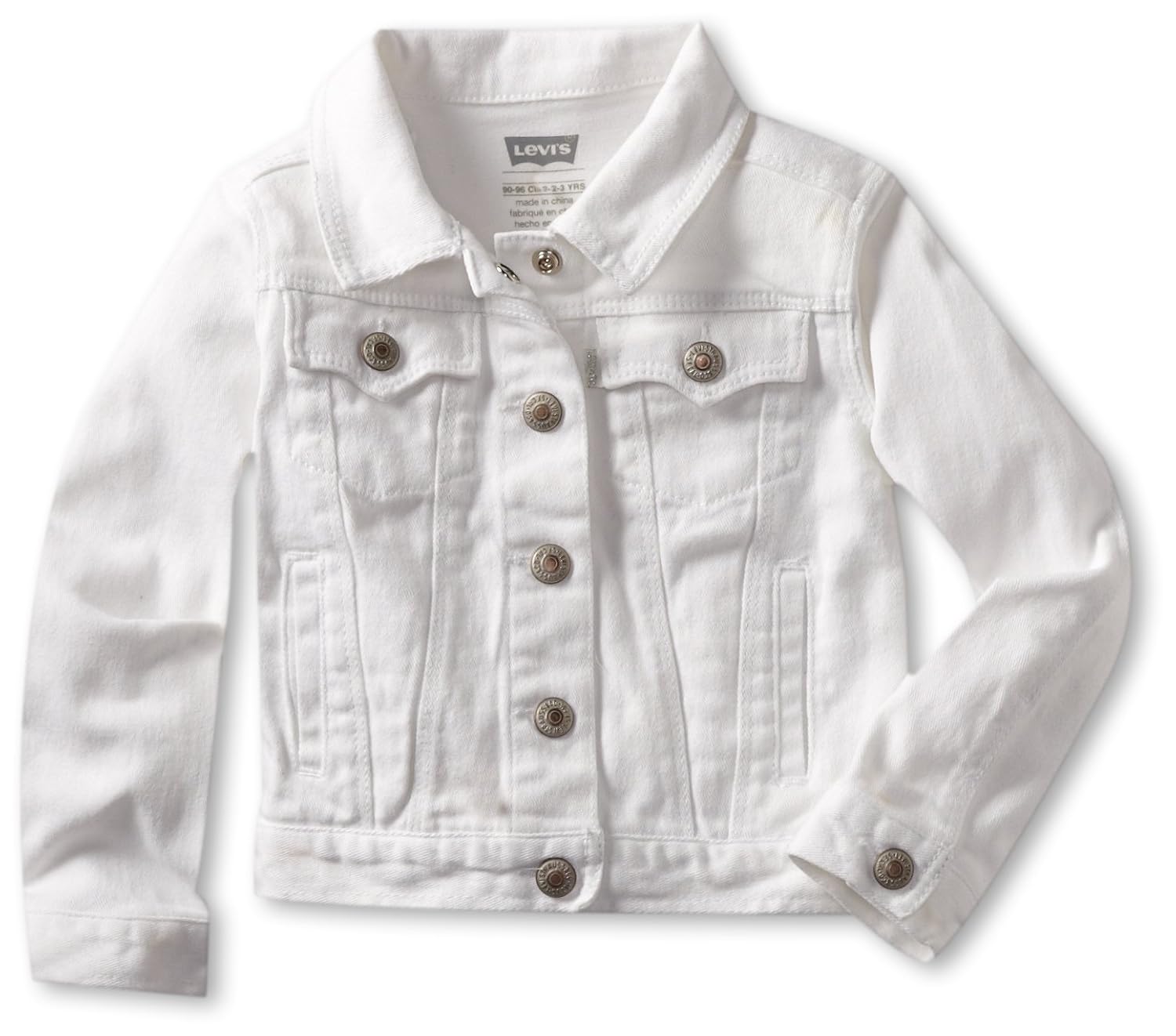 Levi's Girls' Denim Jacket, White, 4 Outerwear Jackets