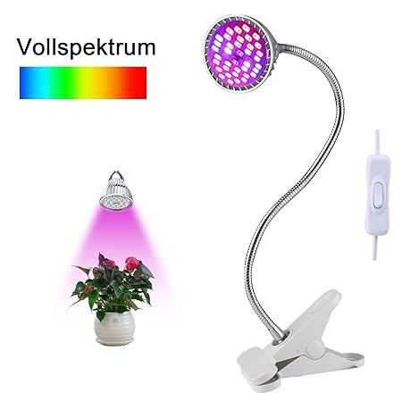 Lovebay LED VOLLSPEKTRUM Pflanzenlampe, 9W 40 LED Pflanzenlicht, 380nm-780nm Lichtspektrum ähnlich dem Sonnenlicht,22Rot(630n
