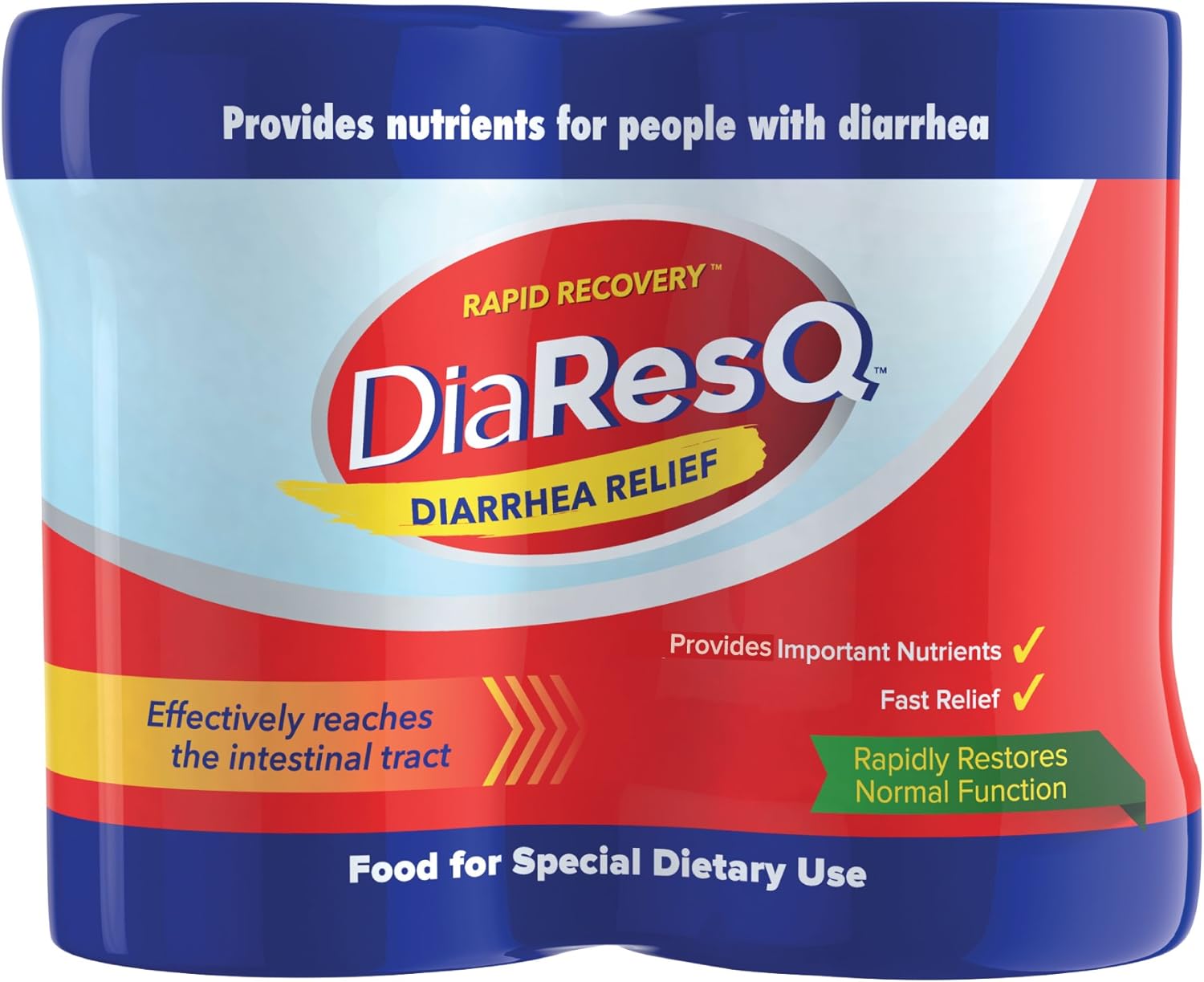 DiaResQ Diarrhea Relief for Adults, 2Packet Cups, Vanilla, 2 Count by