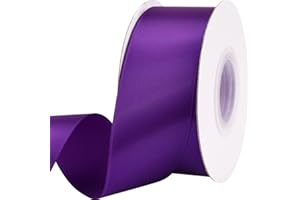 Baocuan 1-1/2 inch Purple Satin Ribbon by 25 Yards Silk Ribbons Roll Craft Fabric Ribbon for Gift Wrapping, Satin Weddings,Floral Bouquets,Holiday Decorations