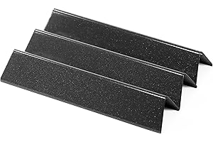 COGRICHBF 15.3 Inch Heavier Flavorizer Bars Replacement for Weber Spirit I & II 200 Series Spirit E210 E220 S210 S220 with Front Control Knobs, 7635 Porcelain-enameled Heat Plate for Spirit 210 E210