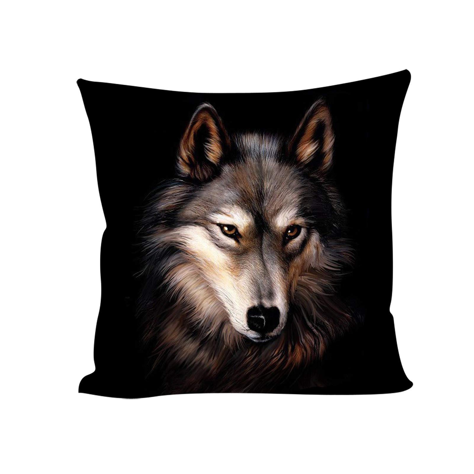 Showudesigns Cool Wolf Cushion Covers 18x18 inch Throw Pillow Cover Home Decorative for Teenager/Women/Boys/Girls Living Room Bedroom Sofa Chair Pillowcase