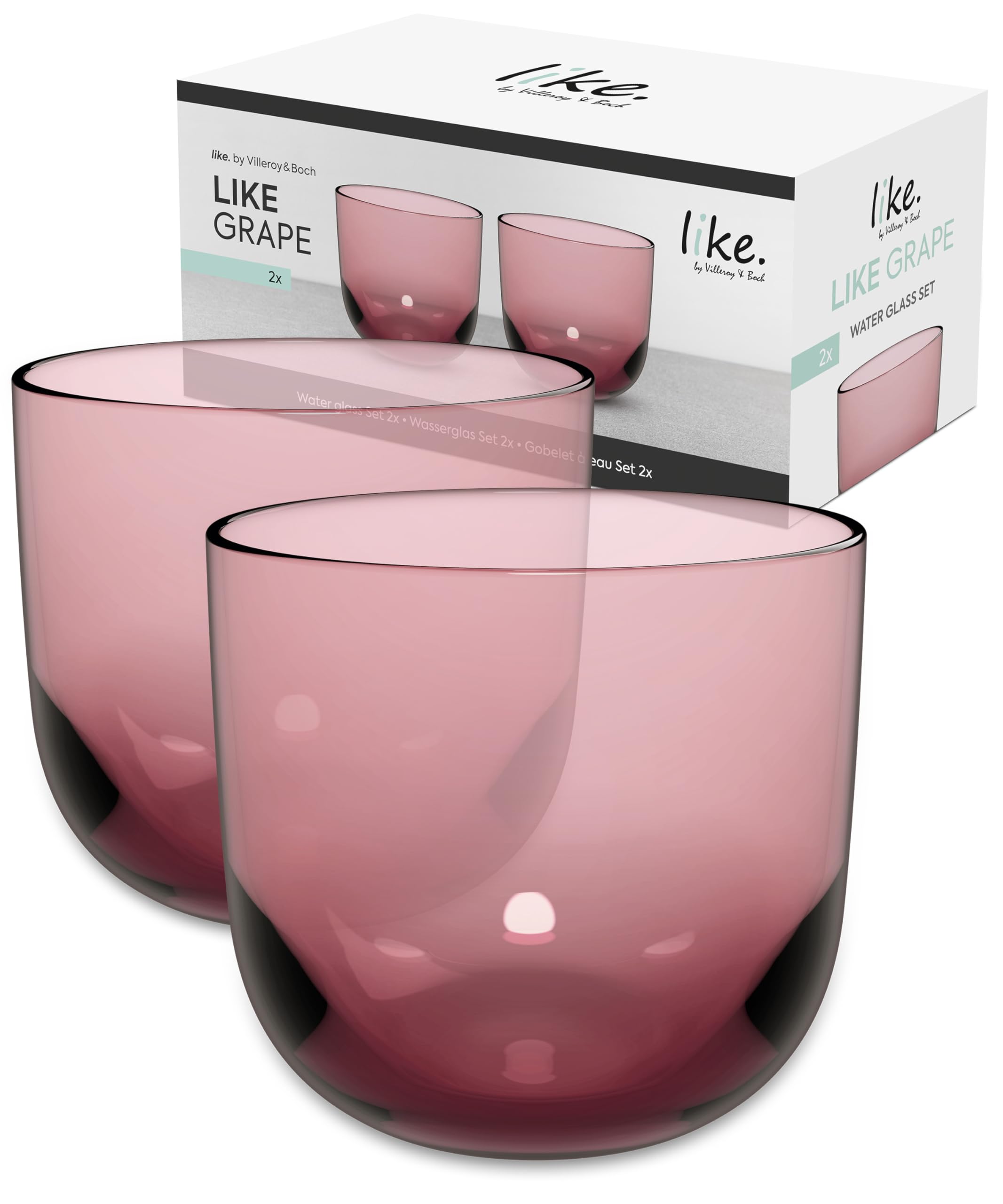 like. by Villeroy & Boch – Like Grape Water Glass Set 2 pces, Coloured Glass Grape, Capacity 280 ml