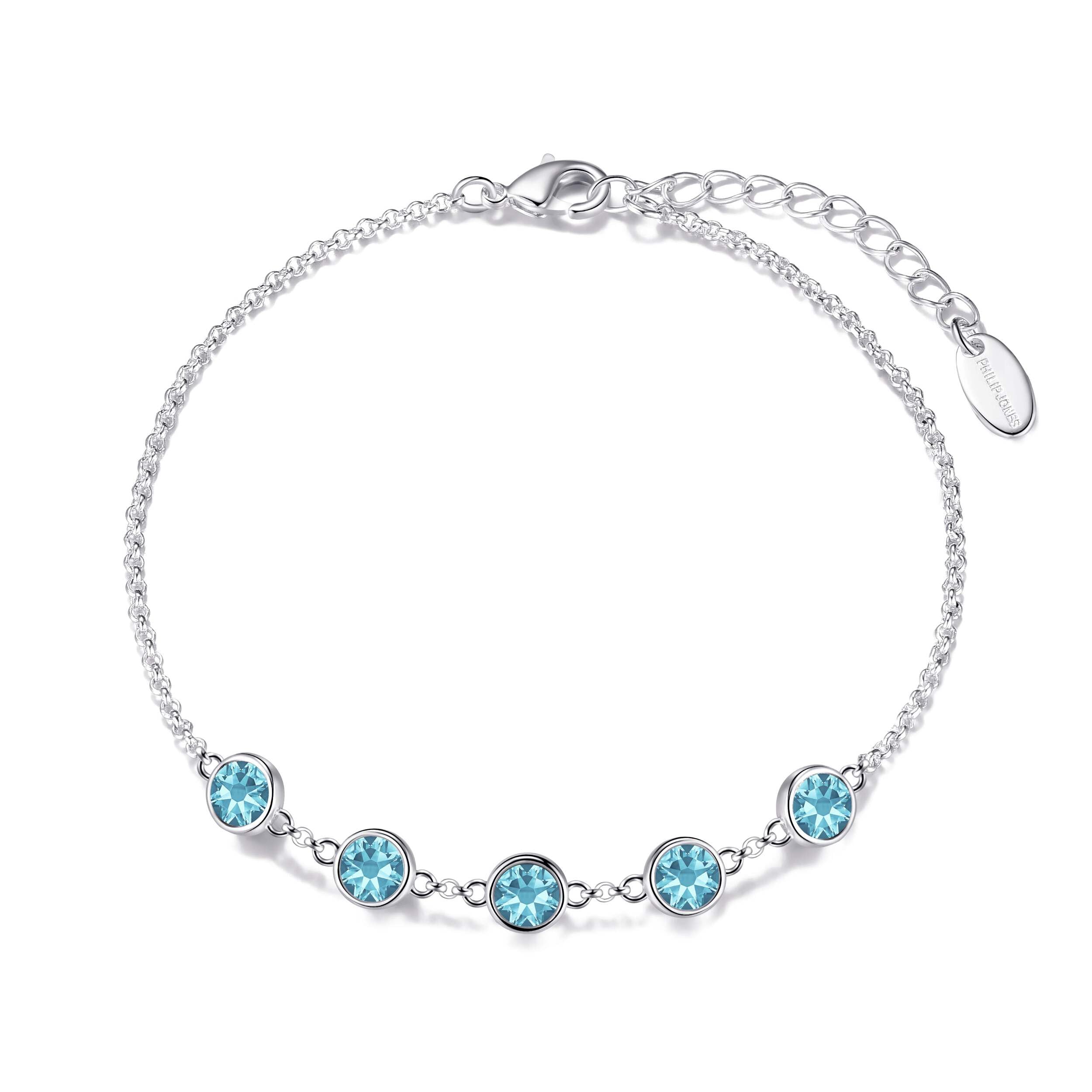 Philip Jones Light Blue Crystal Chain Bracelet Created with Zircondia® Crystals