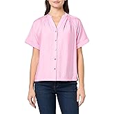 Karl Lagerfeld Womens Short Sleeve Slub Rayon Casual Light Weight Blouse
