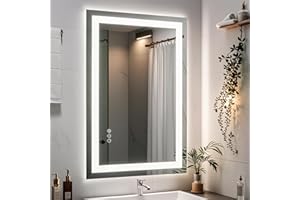 ODDSAN 40x26 LED Lighted Mirror for Bathroom Wall Mounted, Dimmable Vanity Mirror with Lights, Anti-Fog, ETL Listed (Backlit and Front Lighted)