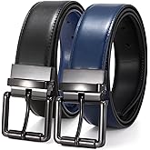 JASGOOD Men's Belt, Reversible Leather Belts for Men for Dress Pants, One Reverse For 2 Sides Casual Belt