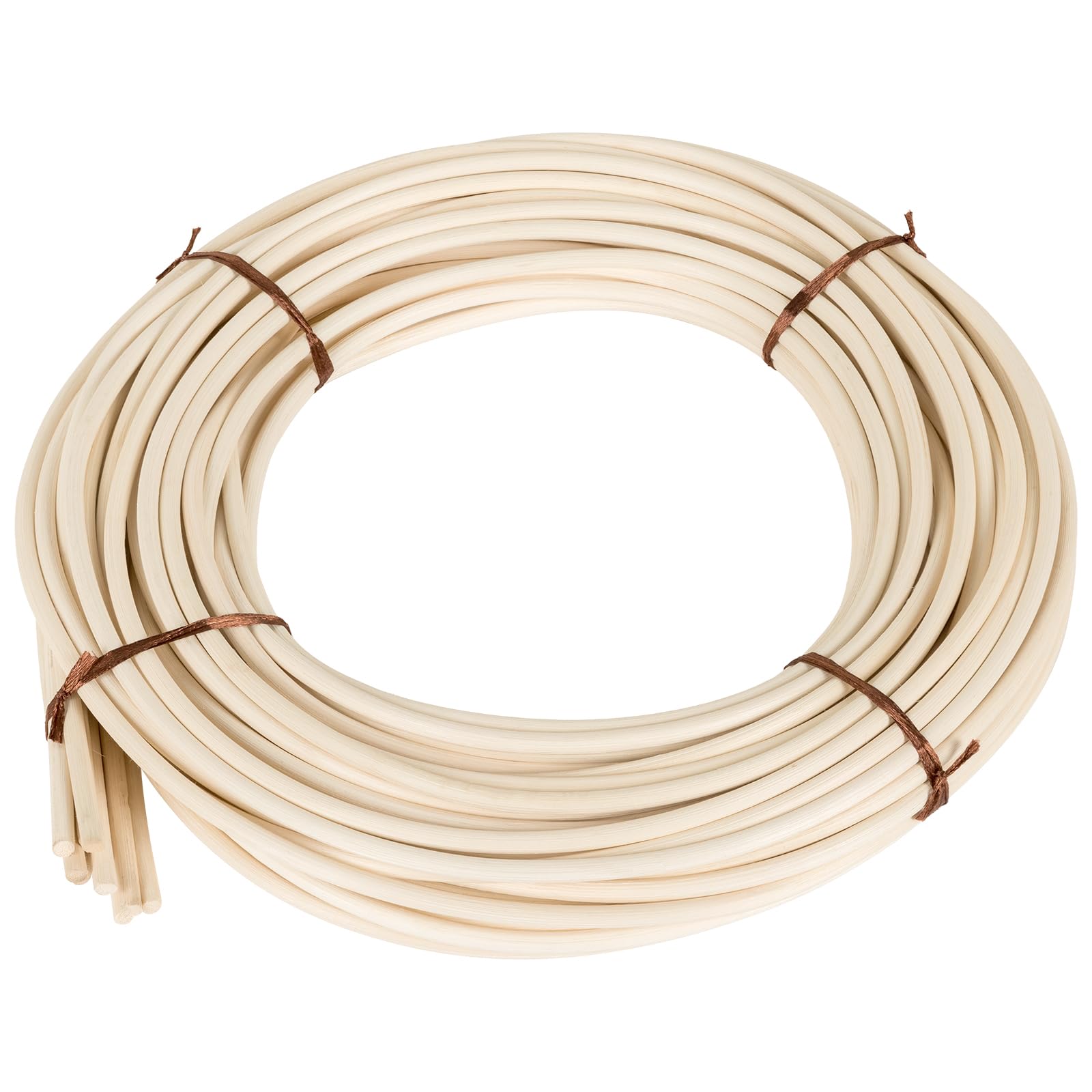 Natural Rattan Spline 250g/Roll 5mm Round Ratan Roll, Repair Cane for Wicker Chair, Wicker Basket and DIY Crafting Projects
