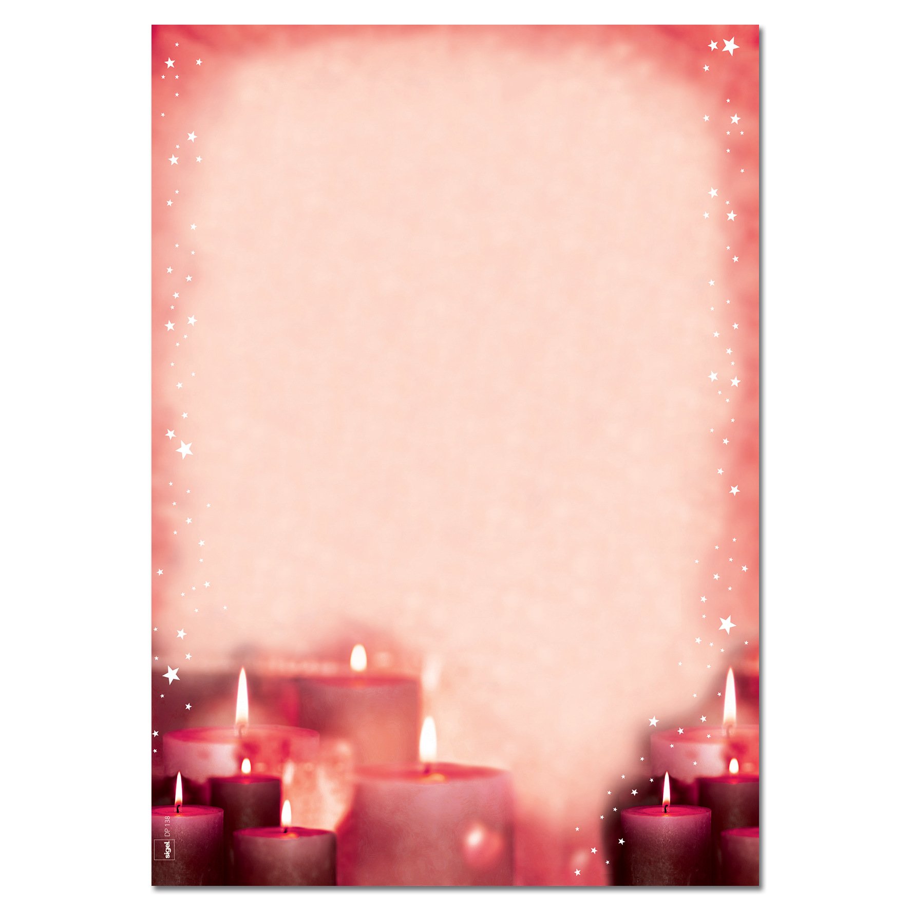 SIGEL DP138 Christmas writing paper "Red Candlelight", A4, 90 gsm, 100 sheets