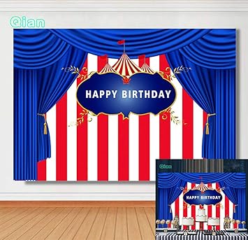 Amazon Com Qian Circus Tent Photography Backdrops Blue Curtain