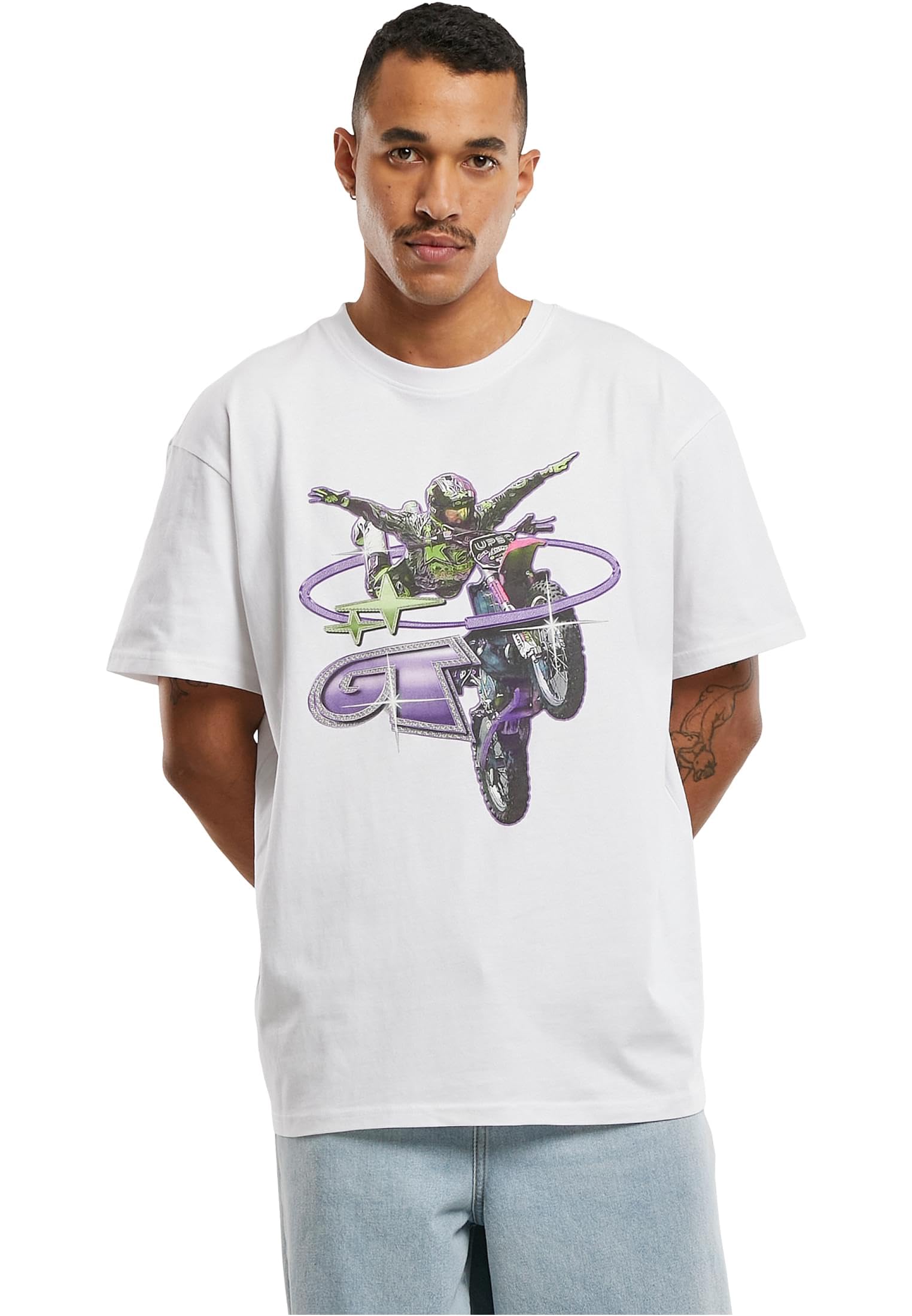 Mister Tee Moto GT Oversize Tee Unisex T-Shirt White XXL, White, XXL
