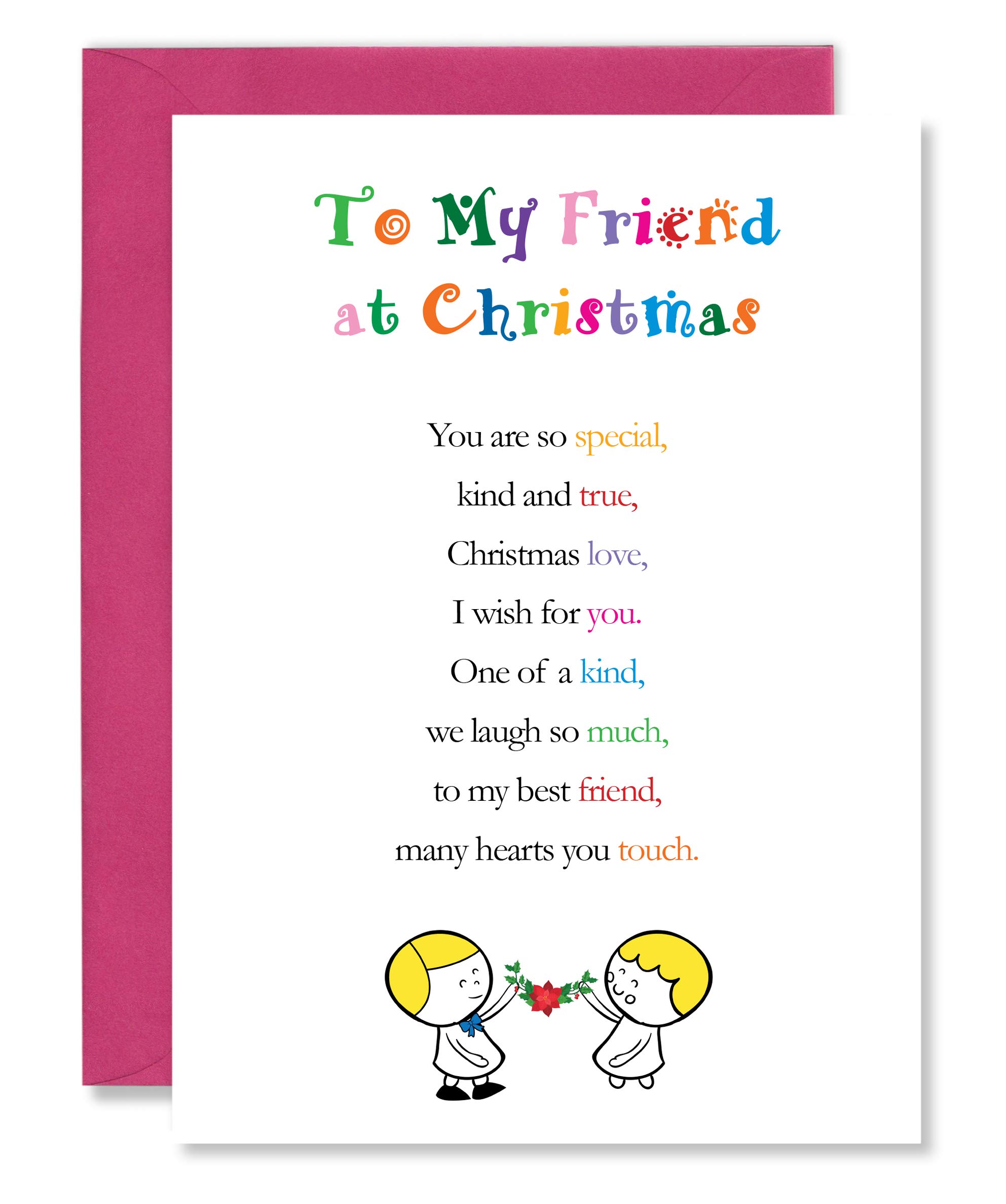 Clarabelle Cards - To My Friend at Christmas (Best Friend | Colleague | Office Worker) - Festive Season Greetings Card with Lovely Poem Verse sold by Card Candy
