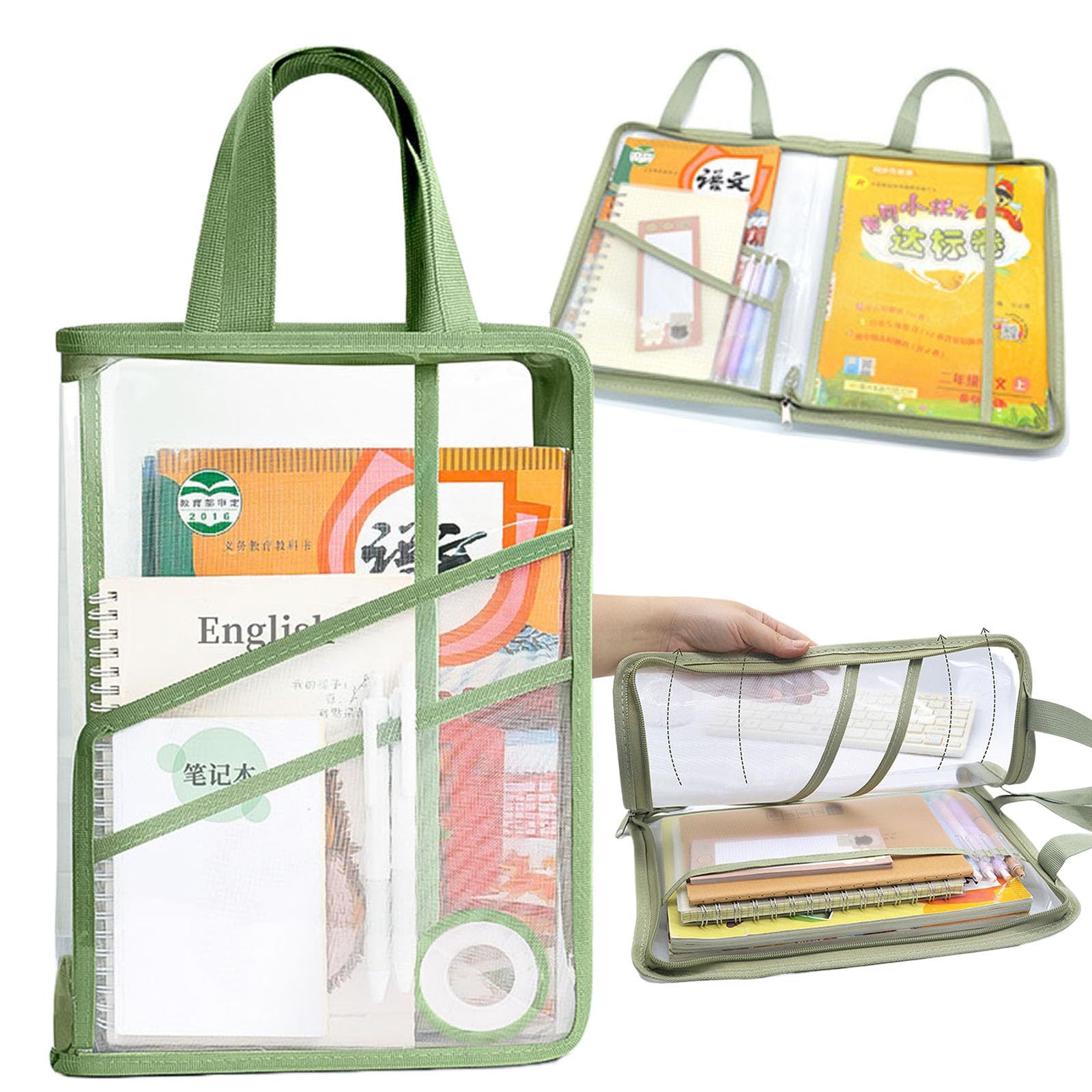 Oaygat A4 Student Book Pouch PortableDocument Folders Storage Files Storage Portable Commuter Bags for Men & Women for Books IPad Journal Supplies