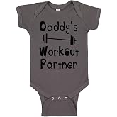 Reaxion Handmade Funny Baby Boy Girl Mommy's or Daddy's Workout Partner Bodysuits Clothes