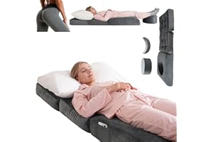 Bomggic BBL Cushion, Tri-Fold BBL Pillow After Surgery for Sleeping, Adjustable-Size Hip Opening, Enhance Comfort Soft Sponge Support, Brazilian Butt Lift Pillow with Hole (Dark Gray)