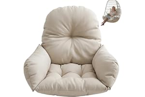 Egg Chair Cushion Replacement, Thickened Egg Chair Cushion - Machine Washable Outdoor Patio Swing Basket Pad in Beige..