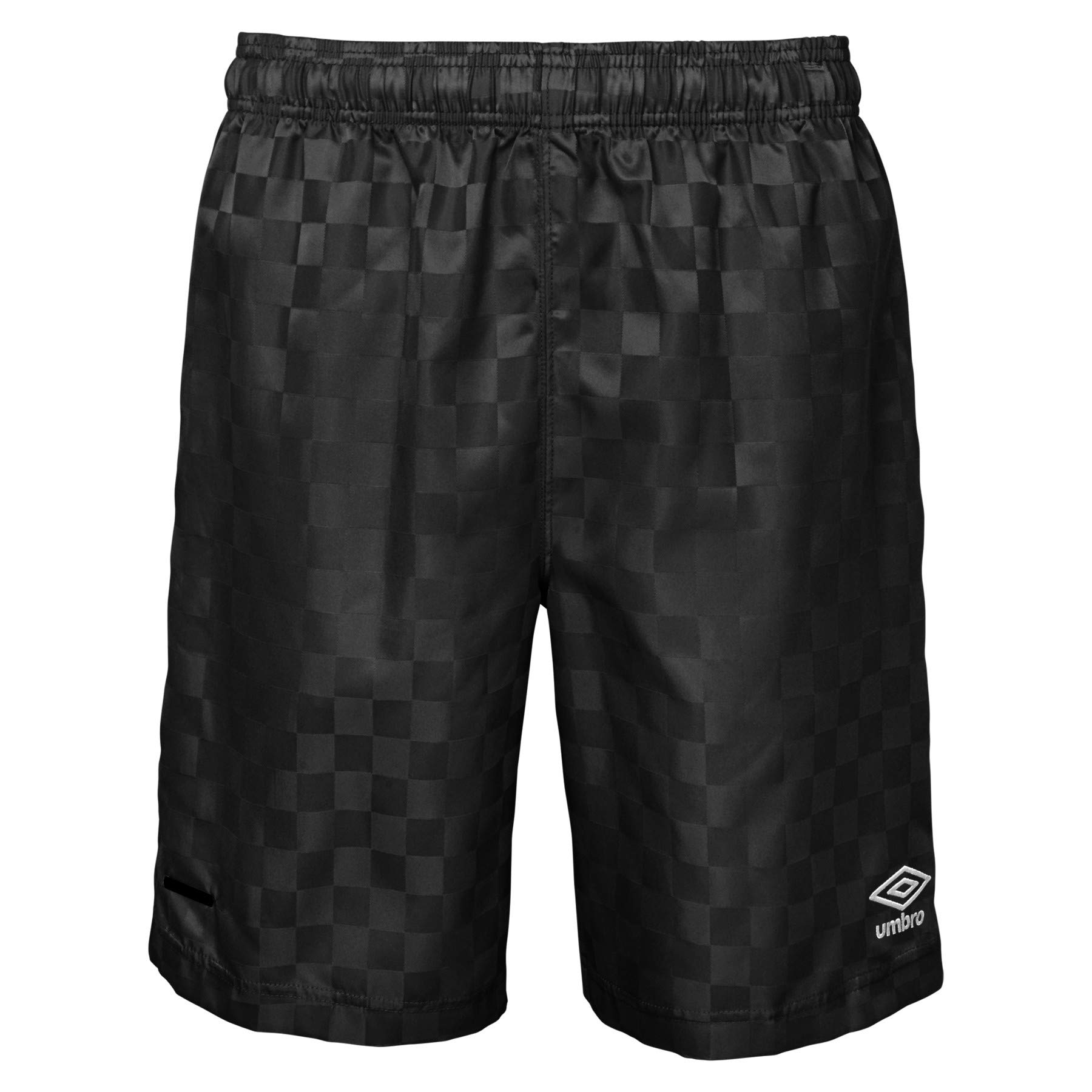 Umbro Pantalón corto Checkerboard para niños (juventud), Black Beauty/White, 8 US