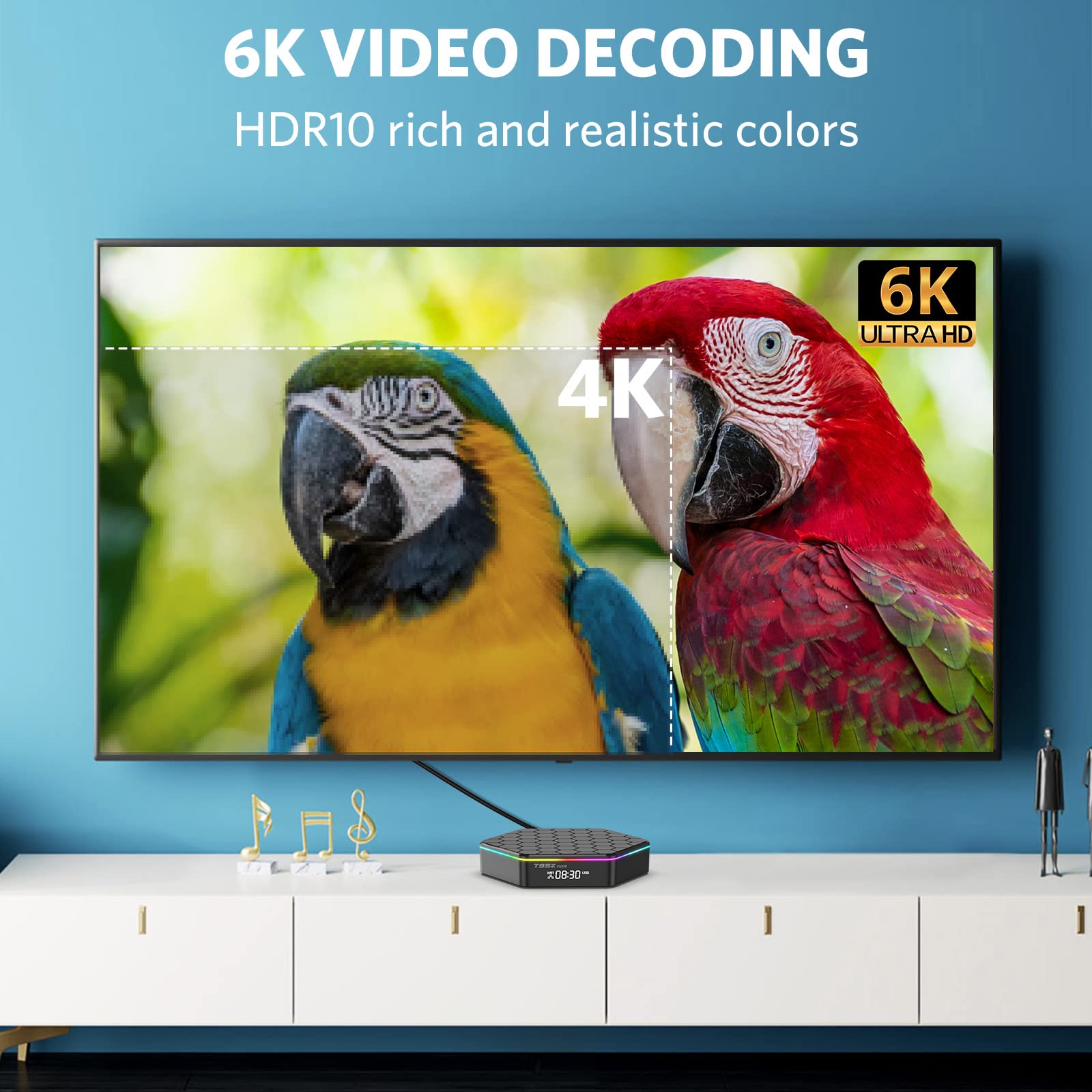 Android TV Box 12.0, 4GB RAM 32GB ROM Allwinner H618 Smart TV Box Android Support HD 6K/H.265 100M Ethernet 2.4/5G Dual WiFi BT 5.0