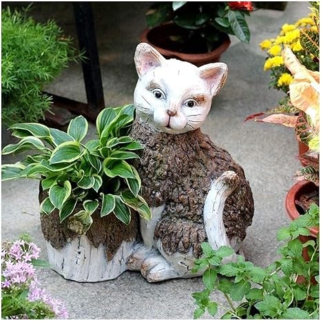 Amazon Co Jp 屋外の彫像の庭の彫像の庭の装飾品屋外の猫の植木鉢かわいい多肉植物の鉢クリエイティブなファッション屋外の庭の植木鉢鉢植えの装飾品アートクラフト鉢植えのハンガー ホーム キッチン