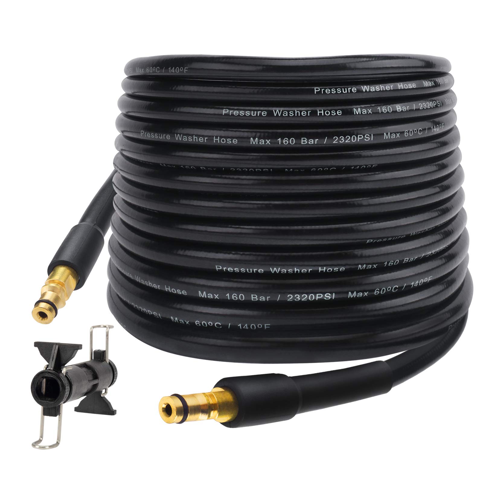 Replacement Pressure Washer Hose 10 m x 160 bar, High Pressure Water Cleaning Extension Hose with Extension Connector for Most of Karcher K2~K7 Pressure Washer (Type A)…