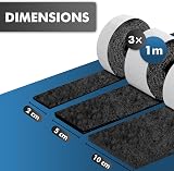 Shinfly Furniture Pads Floor Protectors 3 Rolls 1 m Felt Self-Adhesive Black view 2