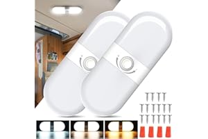 LEMOLIFYS LED RV Light Interior 2 Pack, 1700LM Bright 180 LEDs RV Ceiling Double Dome Light with 3 Color Temperature (Warm White/Natural White/Cool White), DC 12V Light Fixture Camper Lights for RV Car Trailer