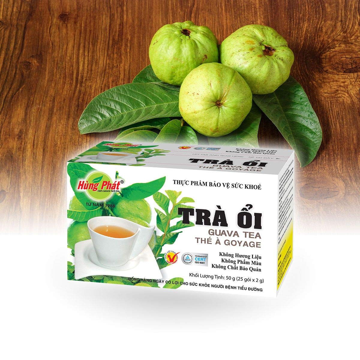 Amazon Com 02boxes 25 Teabags Box X 2g Guava Tea Hung Phat Tra Oi Hung Phat Grocery Gourmet Food