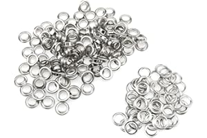 Meuey Lyot 3/8 Inch（10MM）Holes Grommets Eyelets with Washers for Clothing, Leather, Canvas (Silver) -120 Sets