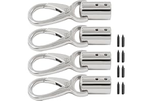 Coufce 4Pcs 0.55" Cord End Cap Barrel Beads, Silver Cord End Caps with Lobster Clasp, Cord Findings for Necklace Chokers Bracelets Bag Strap DIY