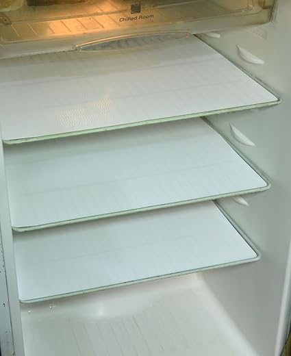 Kuber Industries PVC 6 Piece Refrigerator Drawer Mat Set - White