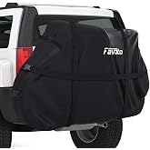 Favoto Bike Cover for Transport on Rack 2 Bikes Heavy Duty 600D Oxford | Bike Cover Rip-Resistant for Highway Travel Bicycle Cover Waterproof Outdoor Bike Covers for Hitch Rack with Windproof Straps