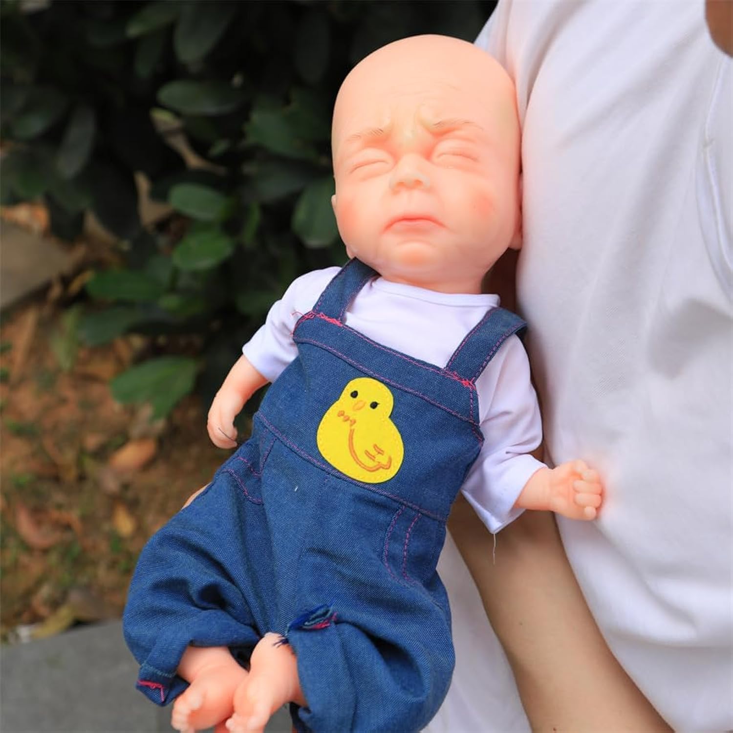 Farious 40CM Realistic Full Silicone Baby Doll,Lifelike Reborn Baby Dolls, Toy, and Collectible.Bald Boy Younger Elder 020
