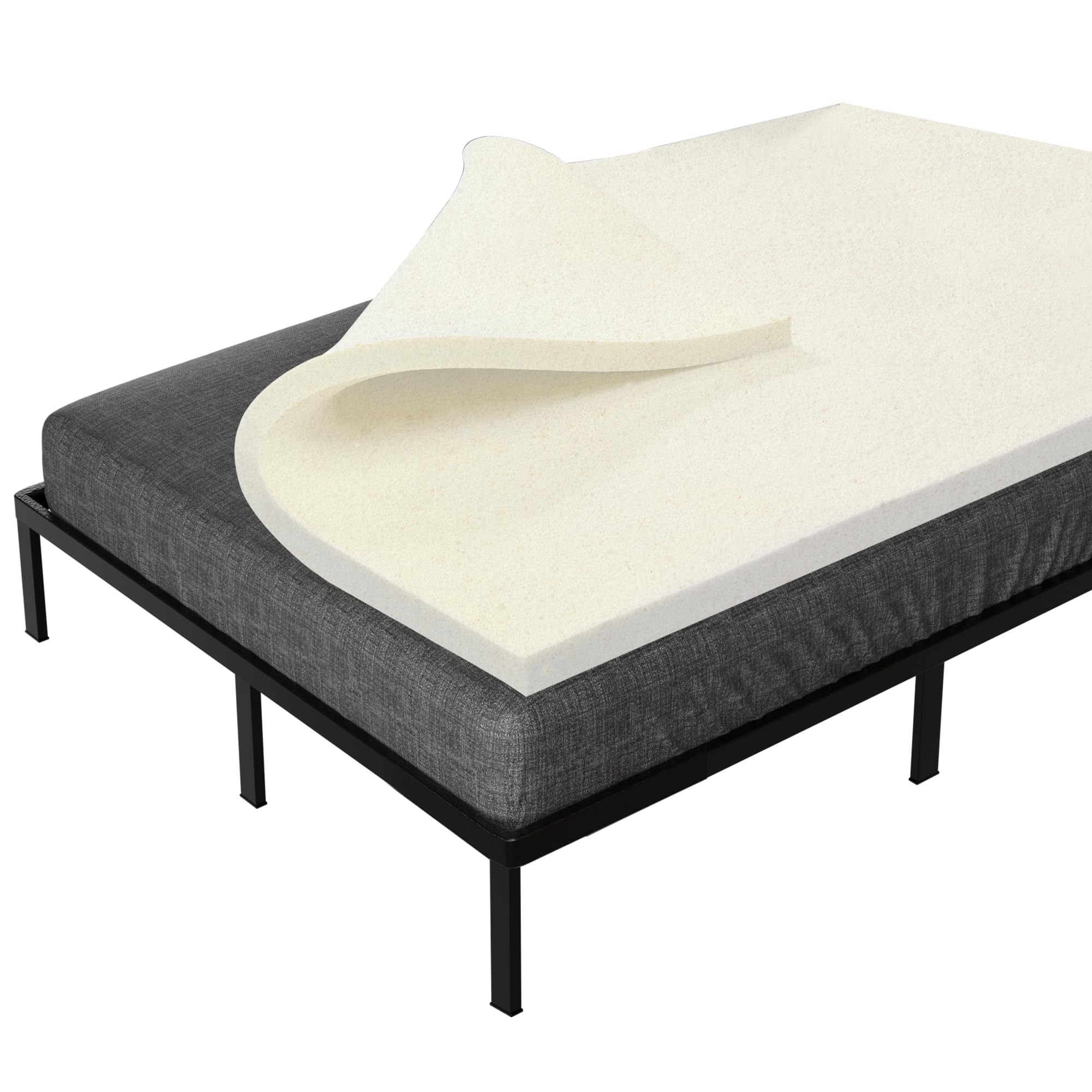 Photo 1 of **QUEEN**Treaton 1-inch Soft Foam Toppers with Orthopedic Benefits | Provides Proper Back Support and Relieves Pain, Extends Mattress Topper Life, Improves Better Posture, Full, Yellow