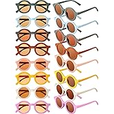 Frienda 16 Pairs Toddler Sunglasses Valentines Classroom Gift Round Kids Sunglasses Bulk for Boy Girl Beach Outdoor Sport
