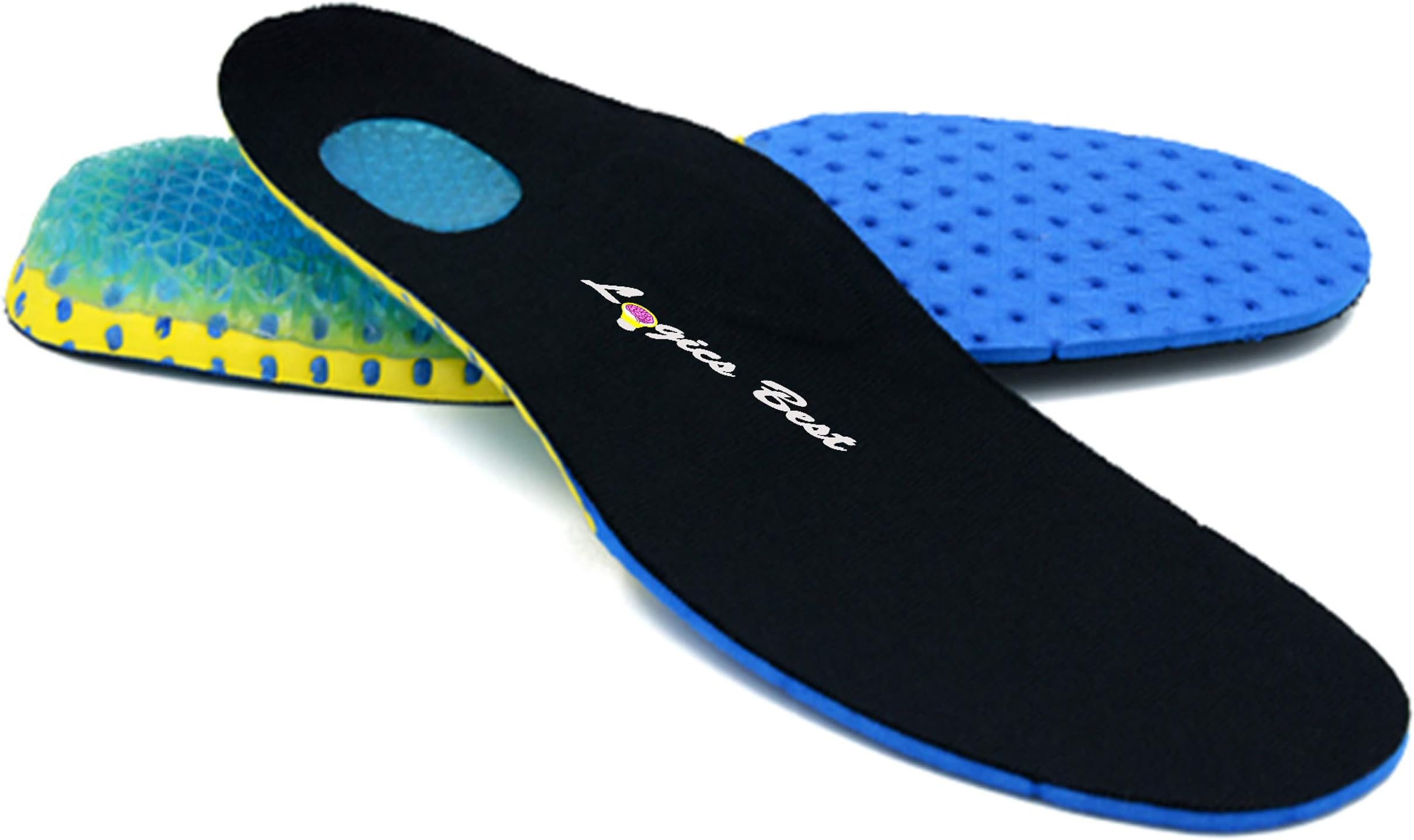 Pain Relief Insoles for Athletes, Shock Absorbing Insert for Maximum Support, Unisex, Anti-Fatigue Technology Replacement Insole (US Mens 6 Womens 4-7.5)