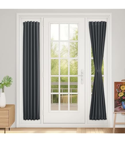 PONY DANCE White Sheer Sidelight Curtains For Front Door - 2 Panels, 30x66 Inches, Voile Fabric With Tiebacks - View #2
