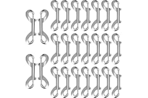 YEAZHEN 24 PCS 3.5 Inch Double Ended Bolt Snaps Hooks, Silver Zinc Alloy Double Trigger Metal Clips for Linking Pet Dog Leash Collar, Key Holder, Water Bucket, Horse Feed, Hammocks, 110 Lbs Capacity