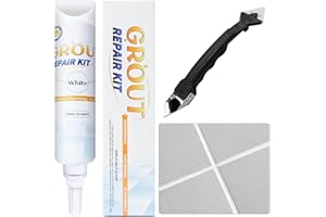 Lskysaga Tile Grout Repair Kit - White Grout Filler, Grout Sealer Fast Drying Grout Repair Kit Restore and Renew Joints Line for Bathroom Shower Kitchen Floor Tile, Waterproof (17.64 oz, White)