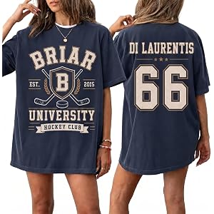 Off-Campus Briar Hockey Shirt, Hockey Romance Tshirt, Dean Di Laurentis Off Campus Series Tee Black