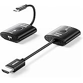 Biaze Wireless HDMI Transmitter and Receiver,No WiFi Connection Required.TX is USB C.No Driver Installation Required,2.4/5.8GH for 1080P Wirelessly Video from Laptop,Camera,PC to Monitor/TV/Phone