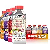 SueroX Sugar-Free Sports Drink for Hydration and Recovery, Electrolyte Hydration Drink with 8 Ions, Zero Calorie Sports Drinks with Electrolytes, Tropical Pack, 21.3 Fl Oz, 12 Count