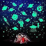 260 PCS Glow in The Dark Stars, Glowing Stars for Ceiling, Star Wall Decals Solar System Space Galaxy Planets Wall Stickers f