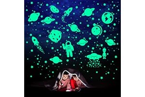 HONEYJOY 260 PCS Glow in The Dark Stars, Glowing Stars for Ceiling, Star Wall Decals Solar System Space Galaxy Planets Wall Stickers for Kids, Girls Boys Room Decorations for Bedroom